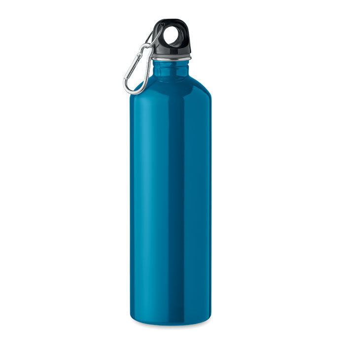 Branded Recycled Steel Bottle with Carabiner - 750ml in Blue