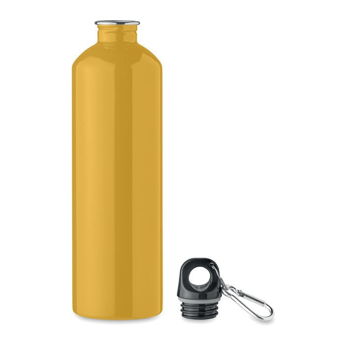 Branded recycled steel bottle with carabiner, detail