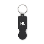 Branded Recycled Aluminium Trolley Token Key Ring in Black