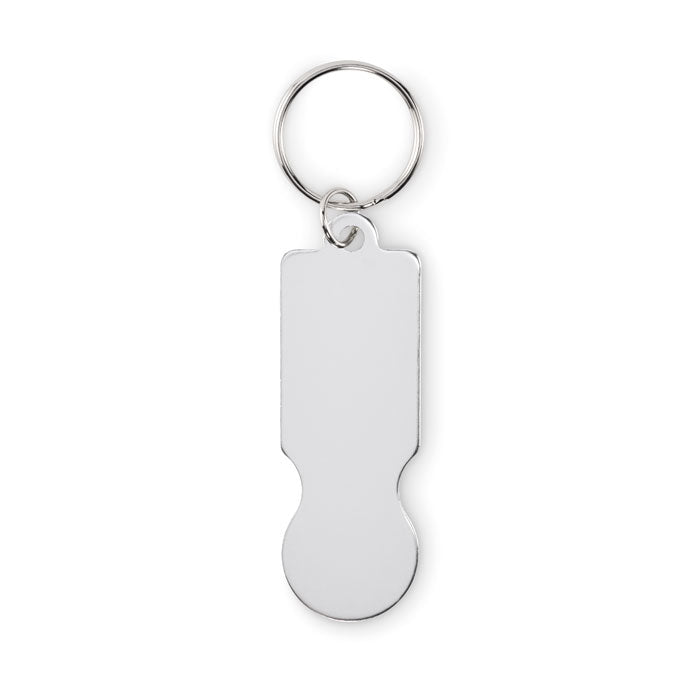 Branded Recycled Aluminium Trolley Token Key Ring without branding