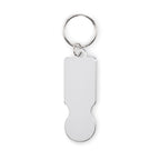 Branded Recycled Aluminium Trolley Token Key Ring without branding