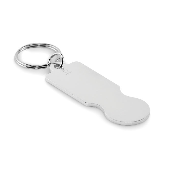 Branded Recycled Aluminium Trolley Token Key Ring