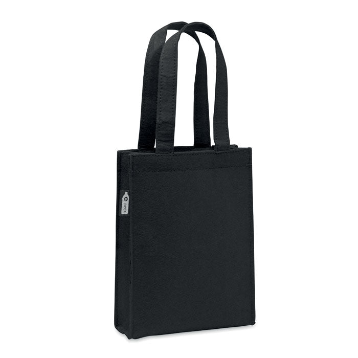 Branded Small RPET Felt Gift Bag in Black
