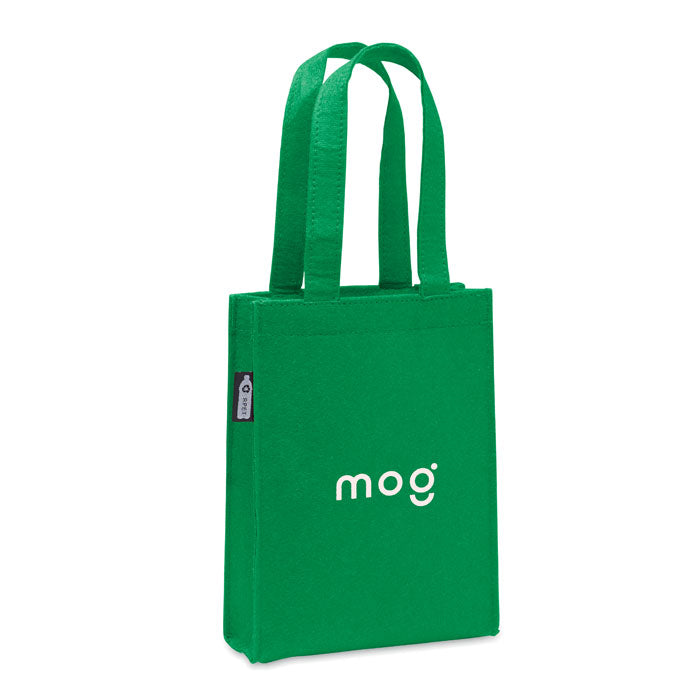 Branded Small RPET Felt Gift Bag in Green