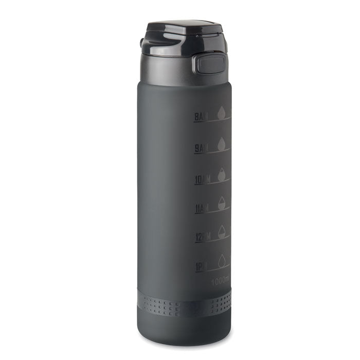 Branded RPET Motivational Sports Bottle - 1L in Black