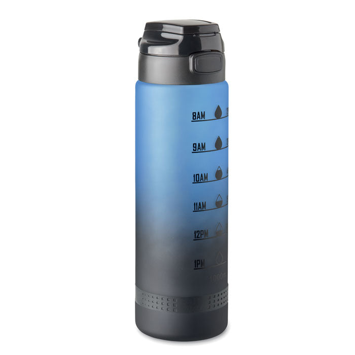 Branded RPET Motivational Sports Bottle - 1L in Blue