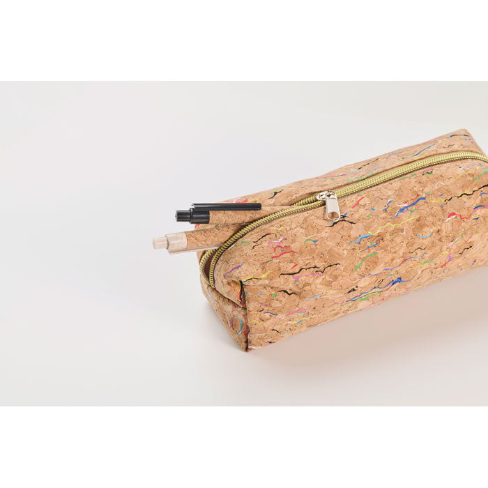 Coloured Cork Pencil Case without branding