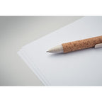 Branded Cork 4-Colour Ink Ball Pen in use