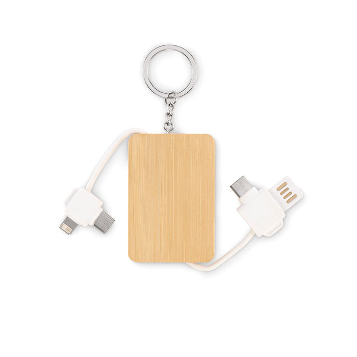 Bamboo Keyring Charging Cable