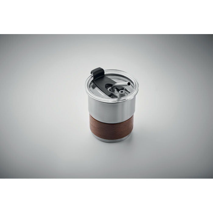 Branded Steel Tumbler with Acacia Wood Grip without branding