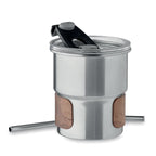 Branded Steel Tumbler with Acacia Wood Grip without branding
