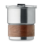 Branded Steel Tumbler with Acacia Wood Grip without branding