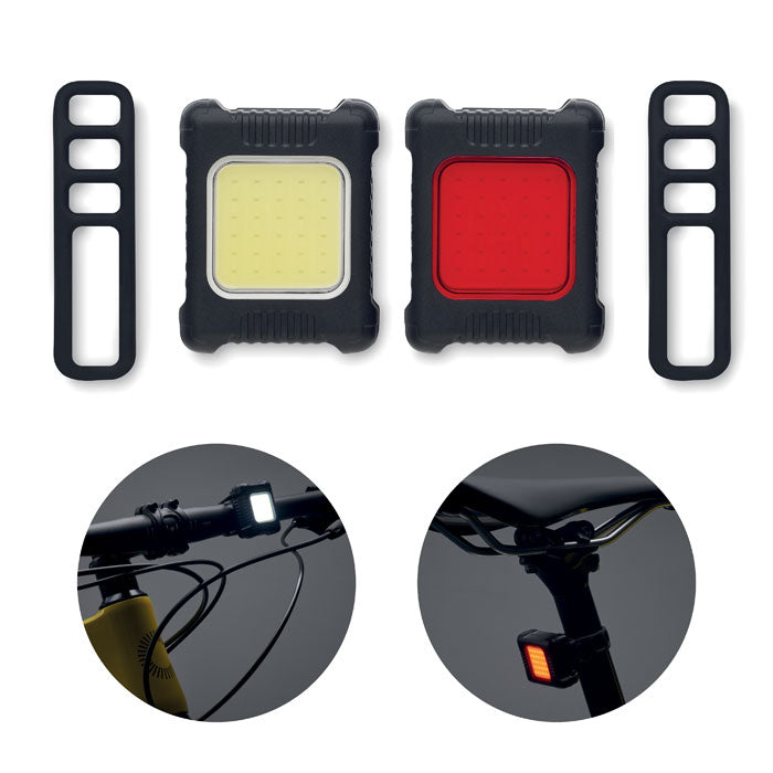 Branded Rechargeable Bike Light Set without branding