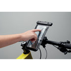 Branded Waterproof Bike Phone Mount Case in use