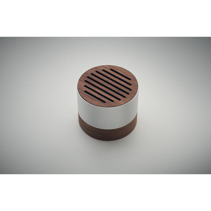 Branded Recycled Aluminium and Walnut Wireless Speaker without branding