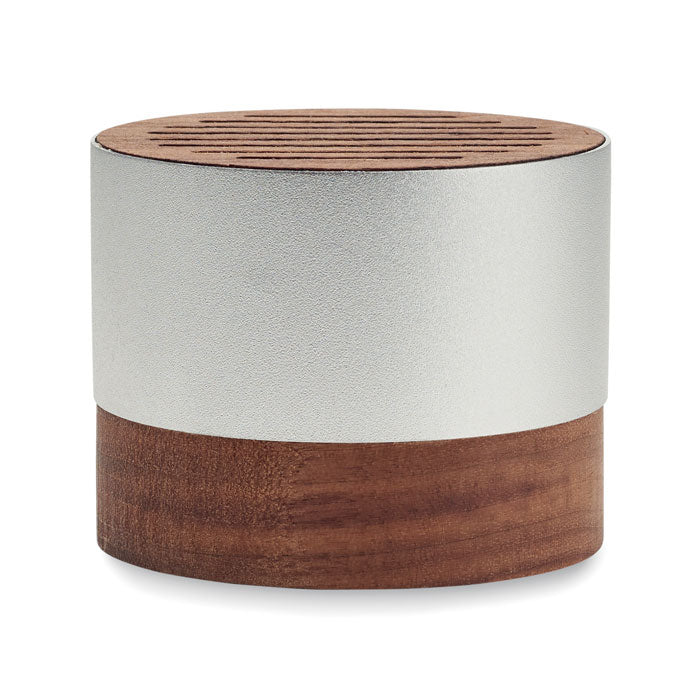 Branded Recycled Aluminium and Walnut Wireless Speaker without branding