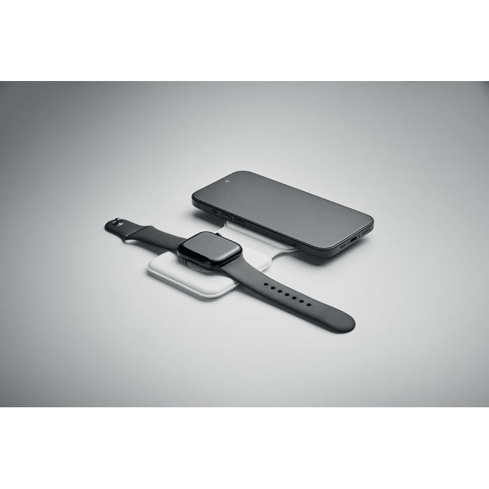 Branded 2 in 1 Foldable Wireless Charger in use
