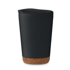 Branded Tumbler with Cork Base in Black