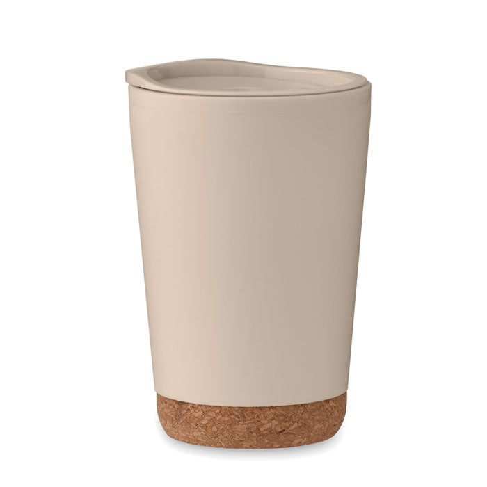 Branded Tumbler with Cork Base in Brown
