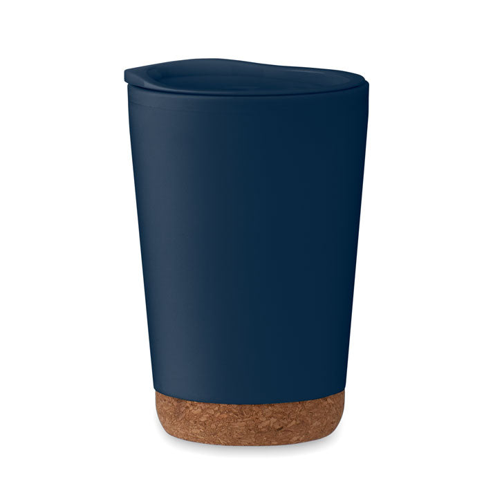 Branded tumbler with cork base
