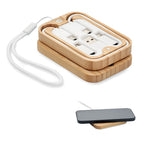 Branded Bamboo Wireless Charger with 3 in 1 Cable
