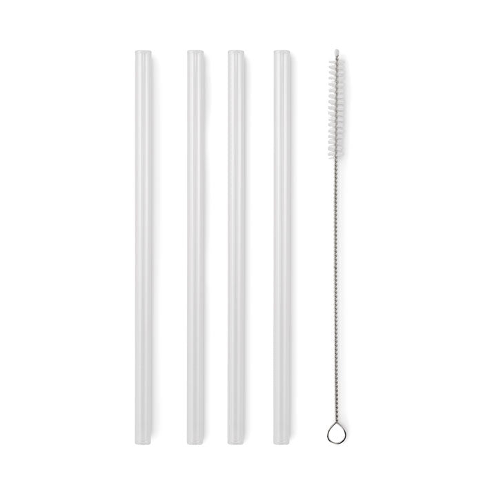 Branded Reusable Glass Straw Set without branding