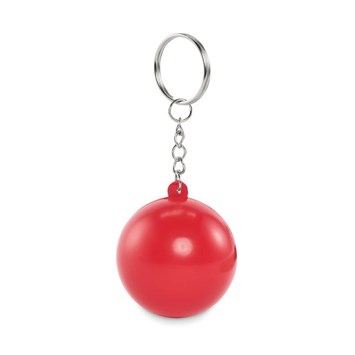 Branded PU Ball Keyring in Red