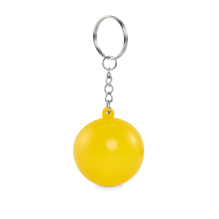 Branded PU Ball Keyring in Yellow