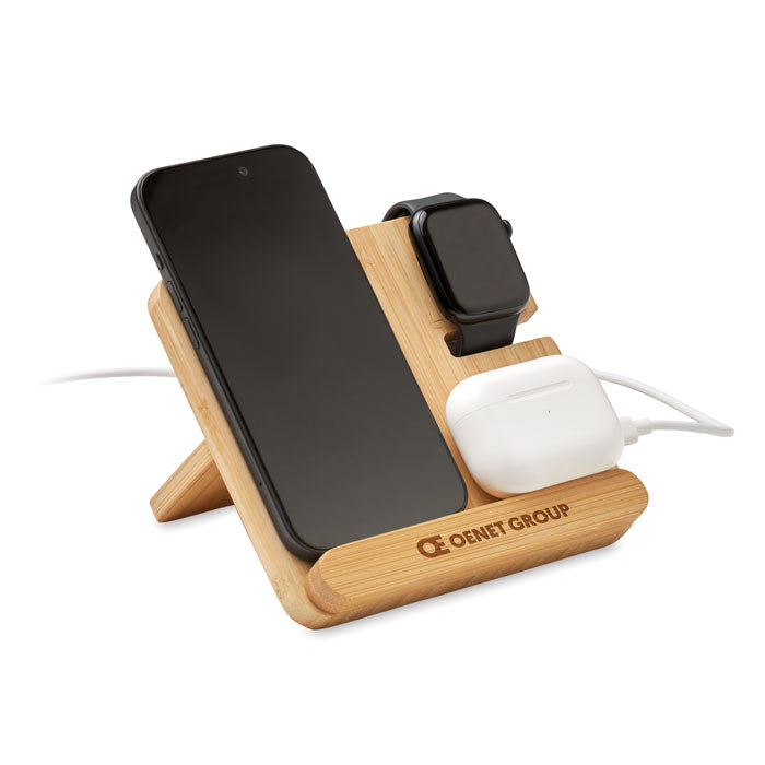 3-in-1 Bamboo Charging Station