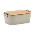 Branded PP Lunch Box with Bamboo Lid 700ml in Brown