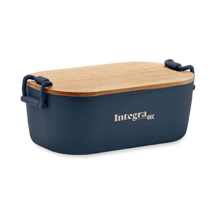 Branded PP Lunch Box with Bamboo Lid 700ml