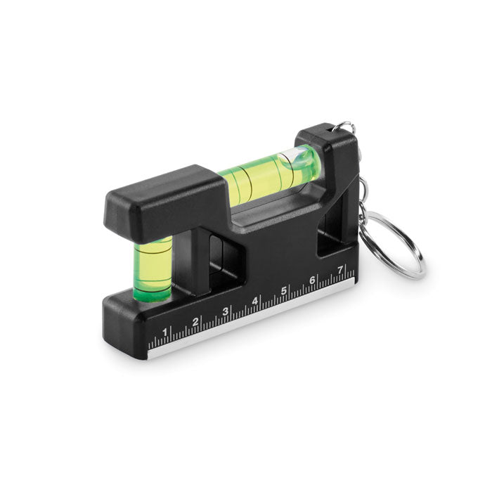 Branded Magnetic Spirit Level Key Ring in Black