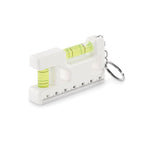 Branded Magnetic Spirit Level Key Ring in White