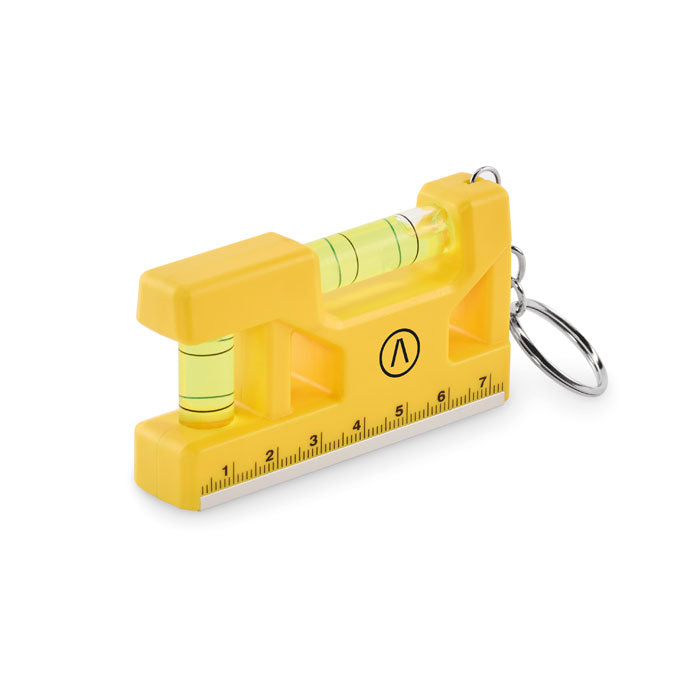 Branded Magnetic Spirit Level Key Ring in Yellow