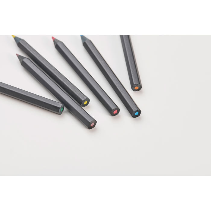 Branded 6 Black Colouring Pencils in Tube without branding