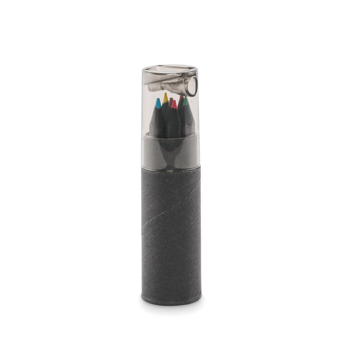 Branded 6 Black Colouring Pencils in Tube without branding