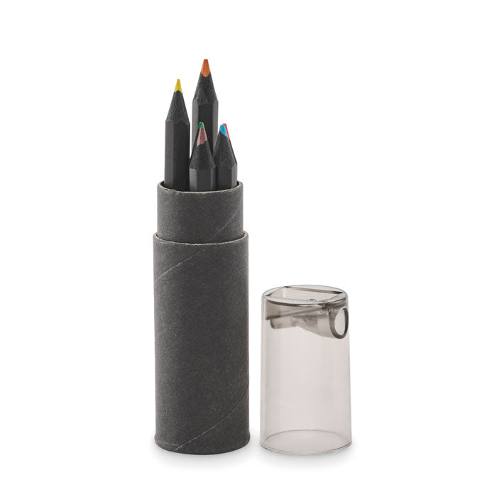Branded 6 Black Colouring Pencils in Tube without branding