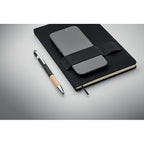 Phone holder hard cover notebook.