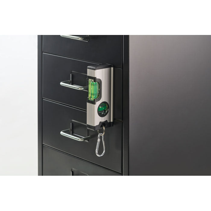 Branded Mini Magnetic Aluminium Spirit Level in use