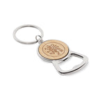 Branded Bottle Opener Key Ring with Bamboo Detail