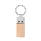 Branded Rubber Wood and Zinc Alloy Key Ring without branding