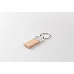 Branded Rubber Wood and Zinc Alloy Key Ring without branding