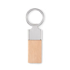 Branded Rubber Wood and Zinc Alloy Key Ring without branding