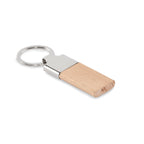 Branded Rubber Wood and Zinc Alloy Key Ring