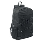 Branded 600D RPET Polyester Backpack 30 x 14 x 45cm in Black