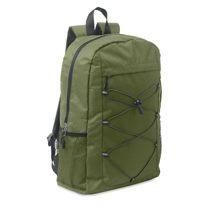 Branded 600D RPET Polyester Backpack 30 x 14 x 45cm in Green