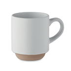 Branded Stackable Ceramic Mug in White