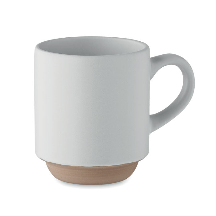 Branded Stackable Ceramic Mug in White