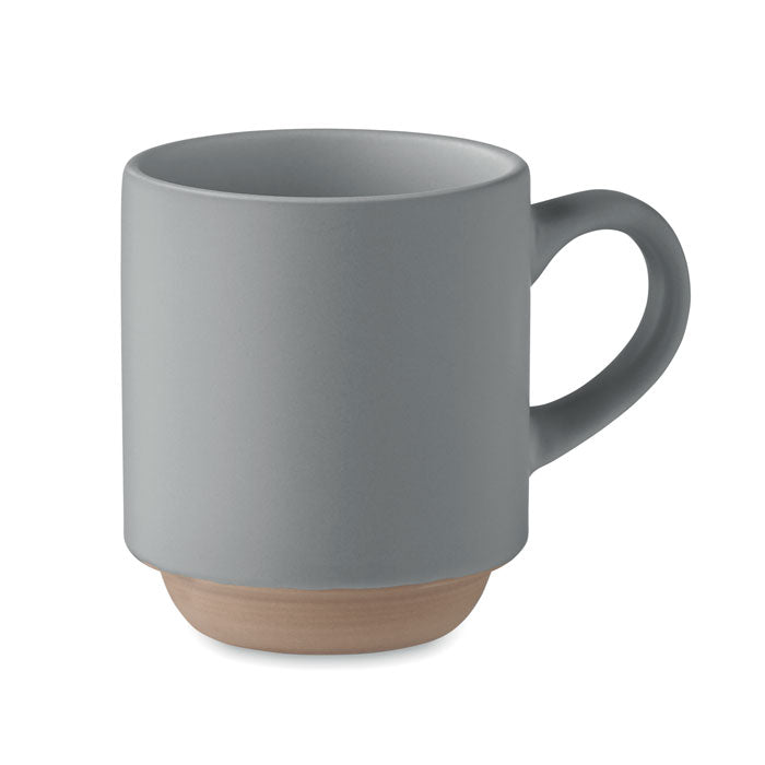 Branded Stackable Ceramic Mug in Grey