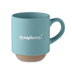 Branded Stackable Ceramic Mug in Blue